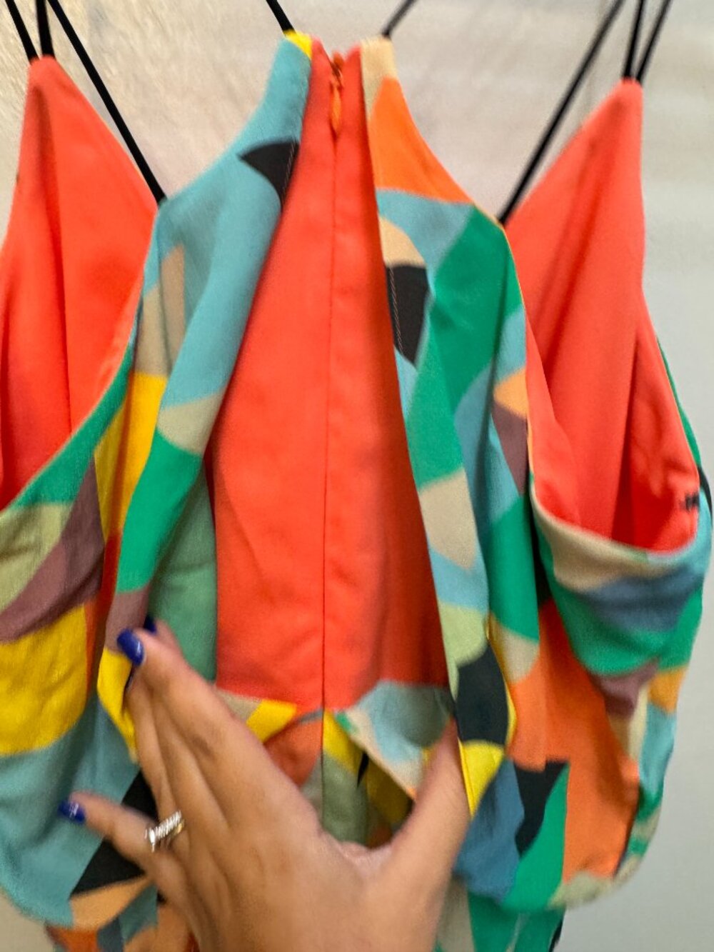 Milly of New York Size 10 Silk Geometric Dress Italian Fabric Made USA Y2K - Picture 3 of 7